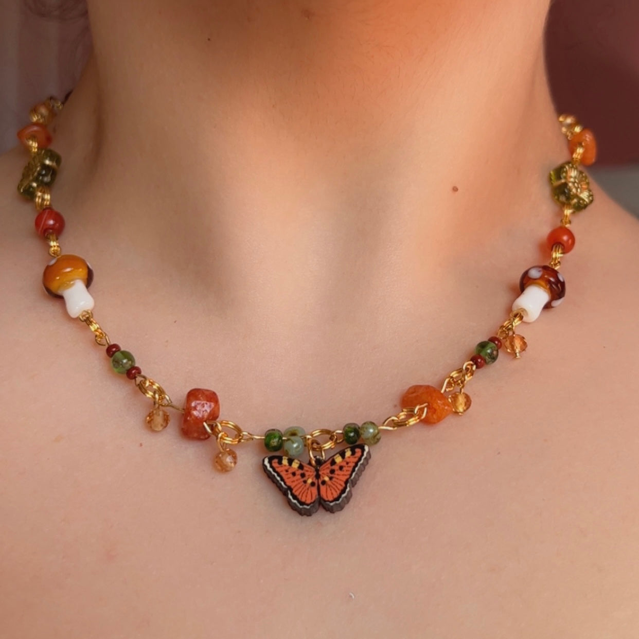 Autumn Butterfly Necklace