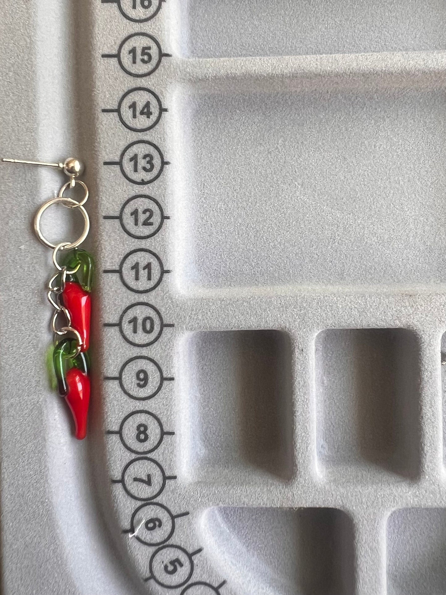 Glass Red Chili Pepper Earrings