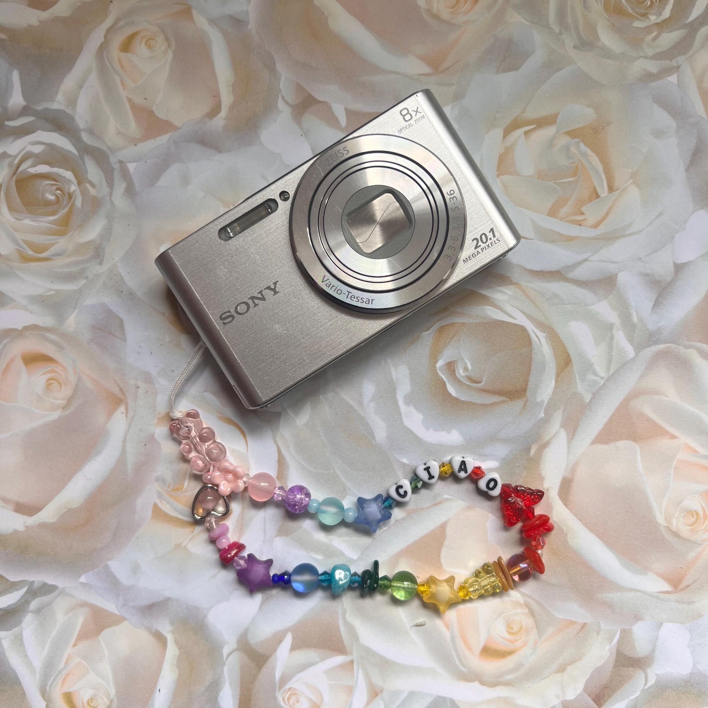 Personalized Camera Wristlet Strap with Custom Name, Photographers Gift, Beaded Phone Charm, Graduation Gift
