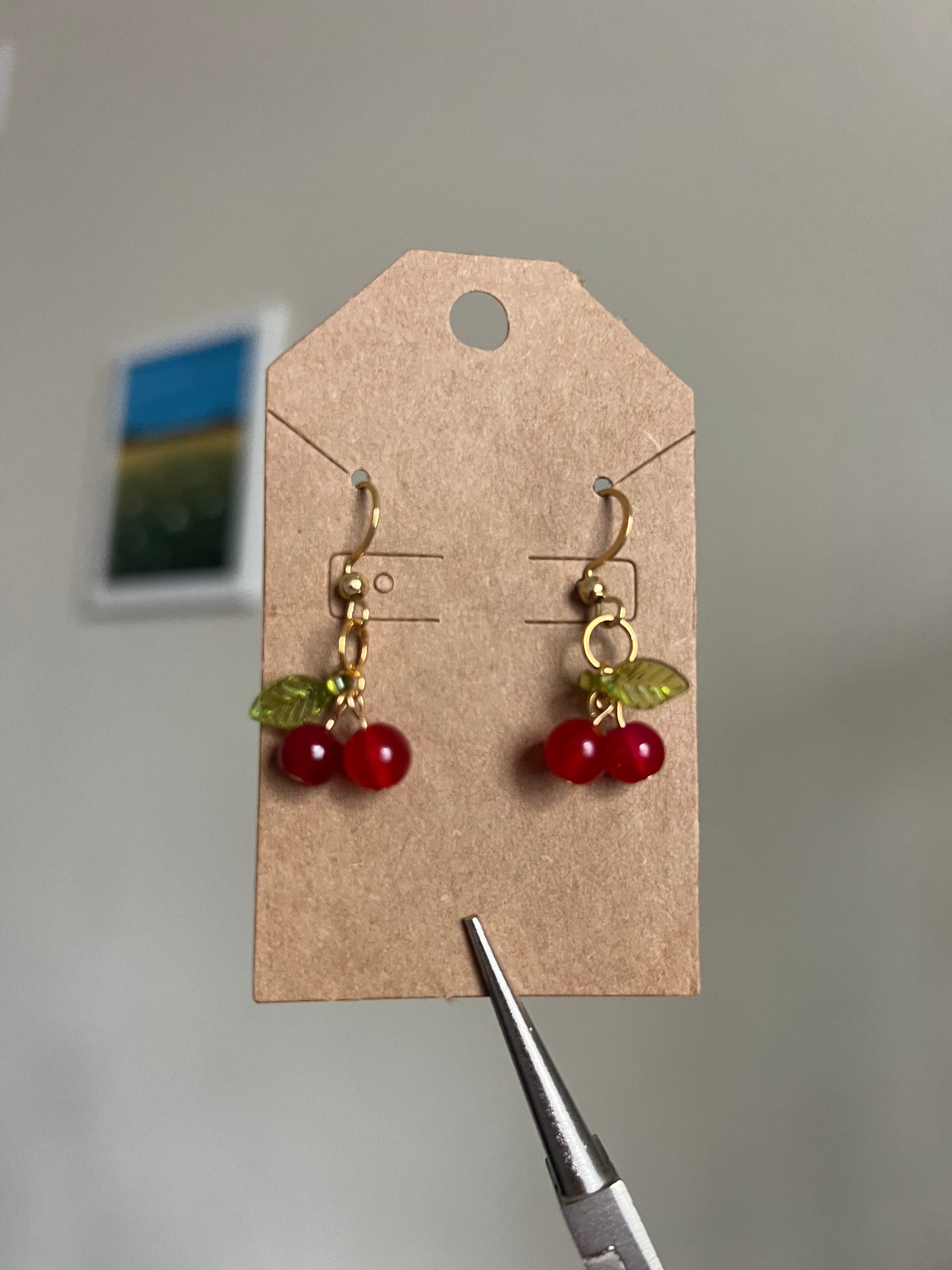 mini cherry earrings