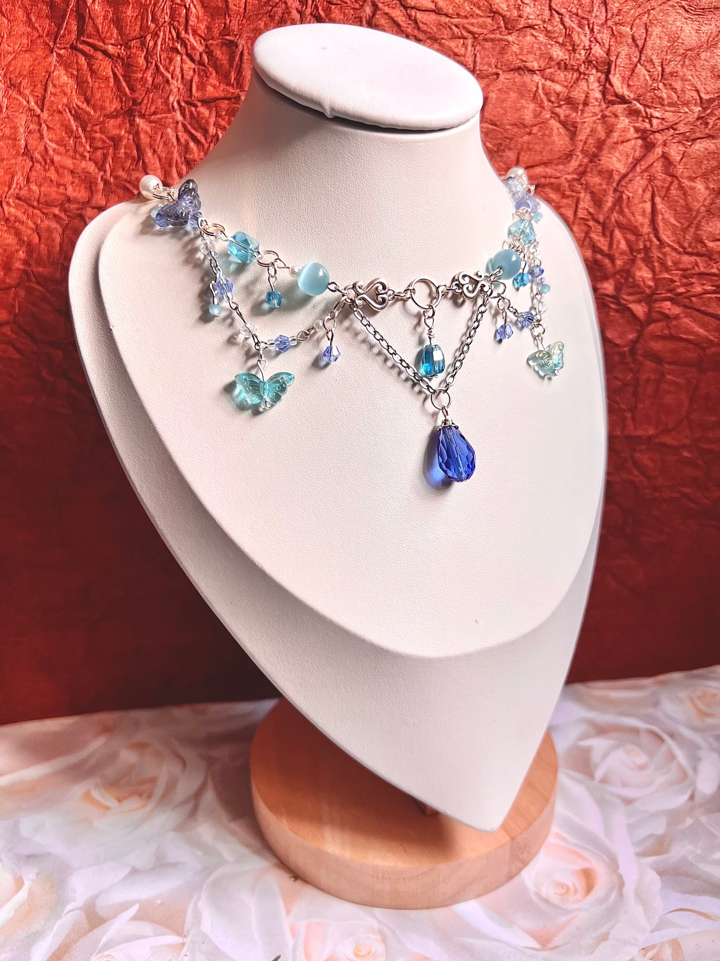 Blue Crystal Choker Necklace