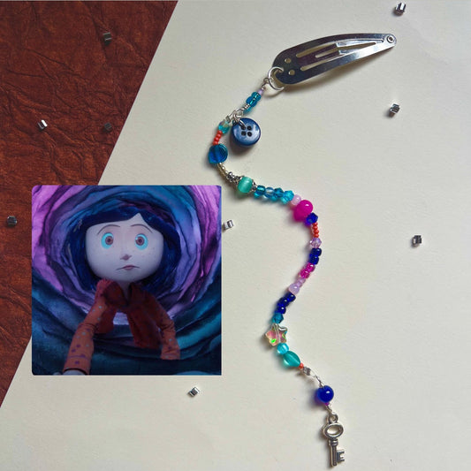 ‘through the tunnel’ coraline hair clip