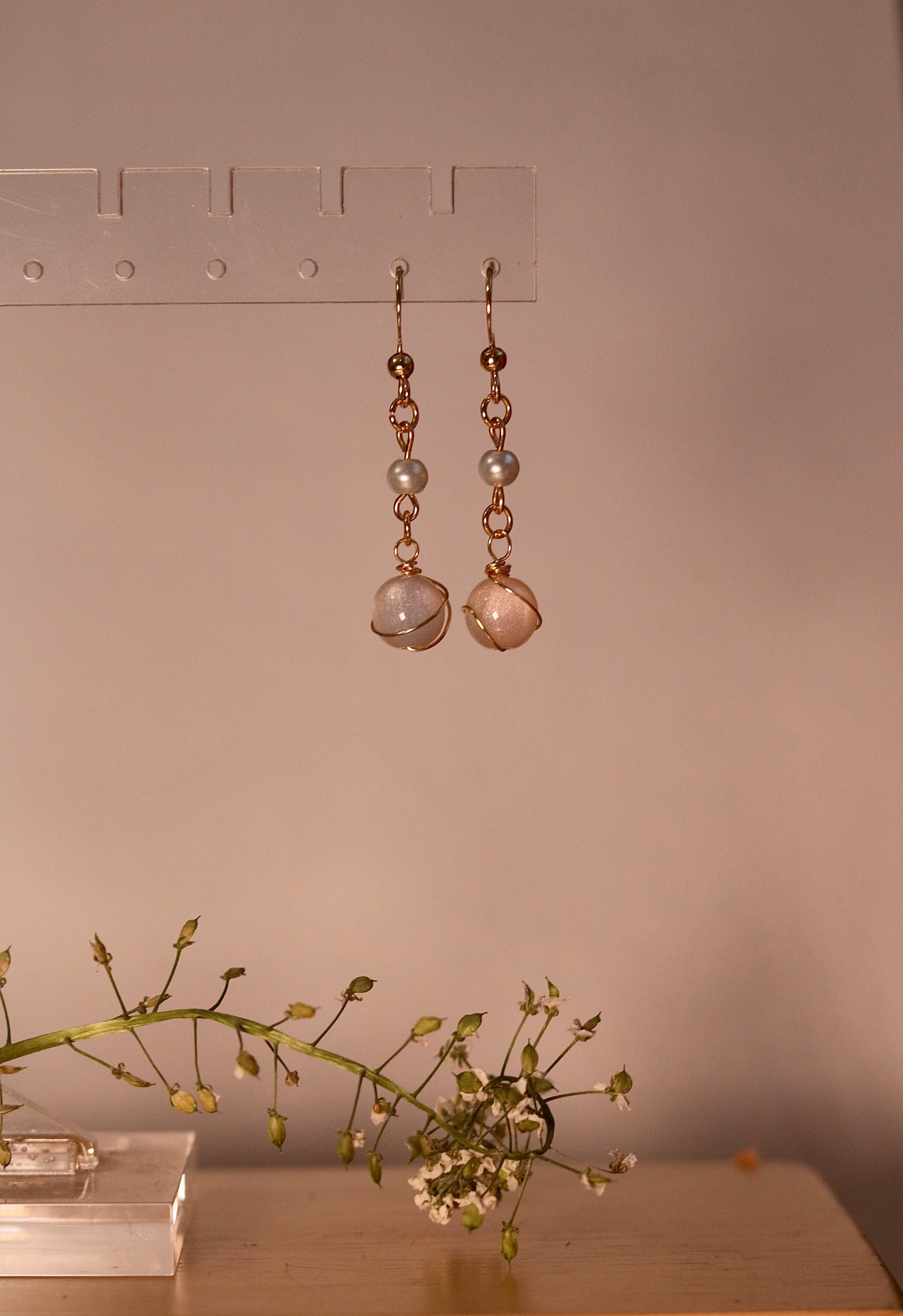 Dainty Opalescent Drop Earrings