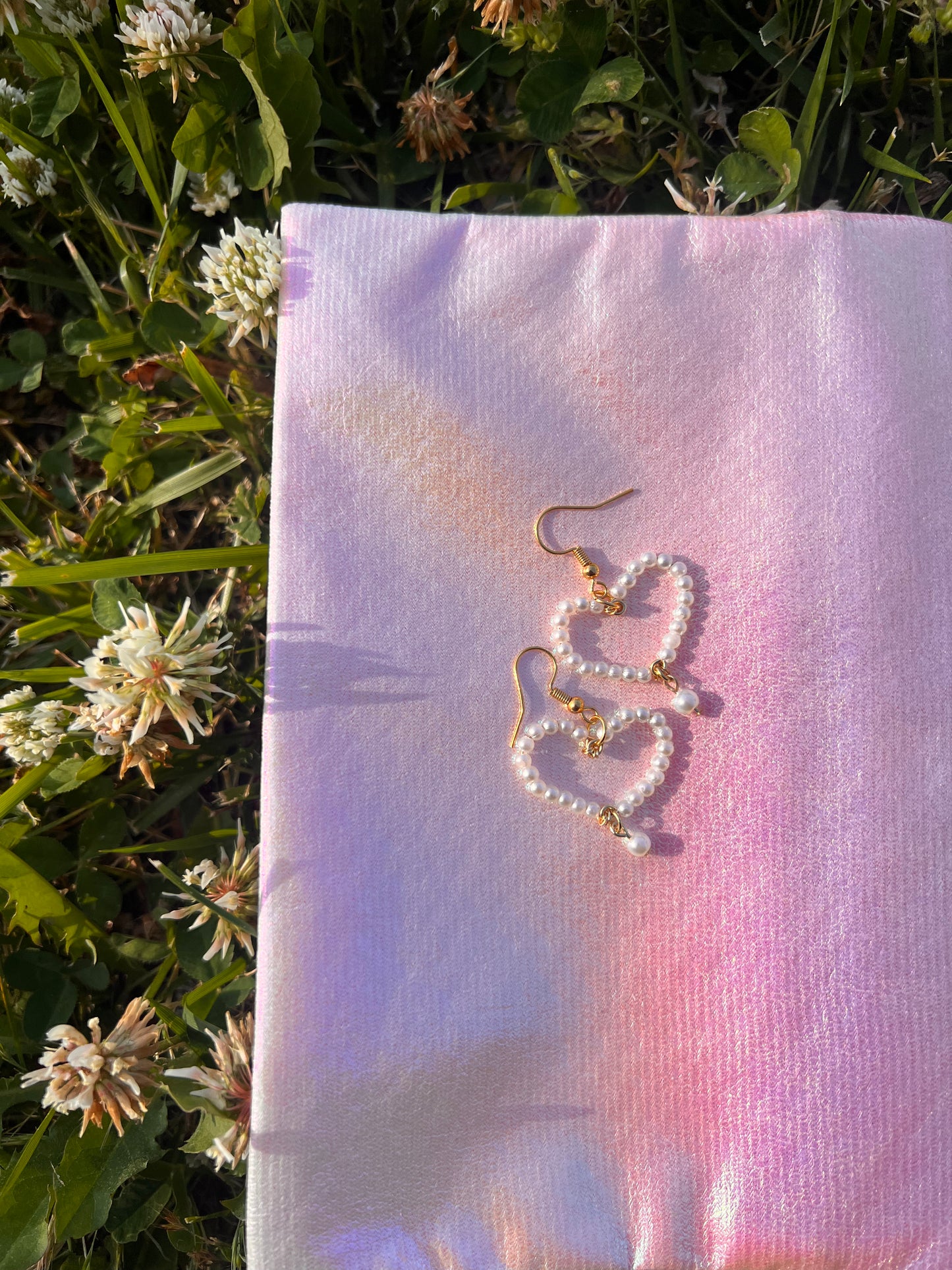 Small Pearl Heart Earrings