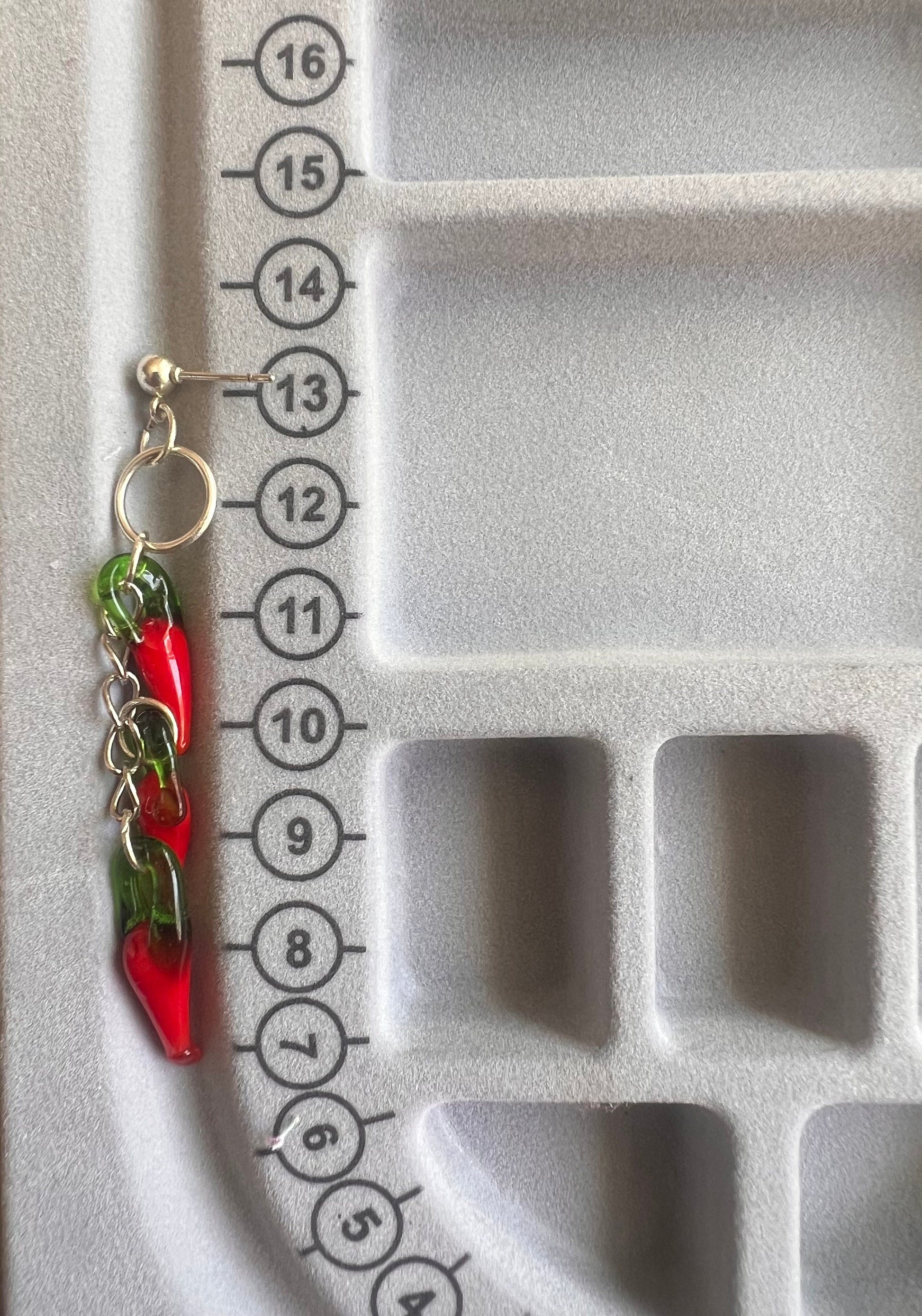 Glass Red Chili Pepper Earrings