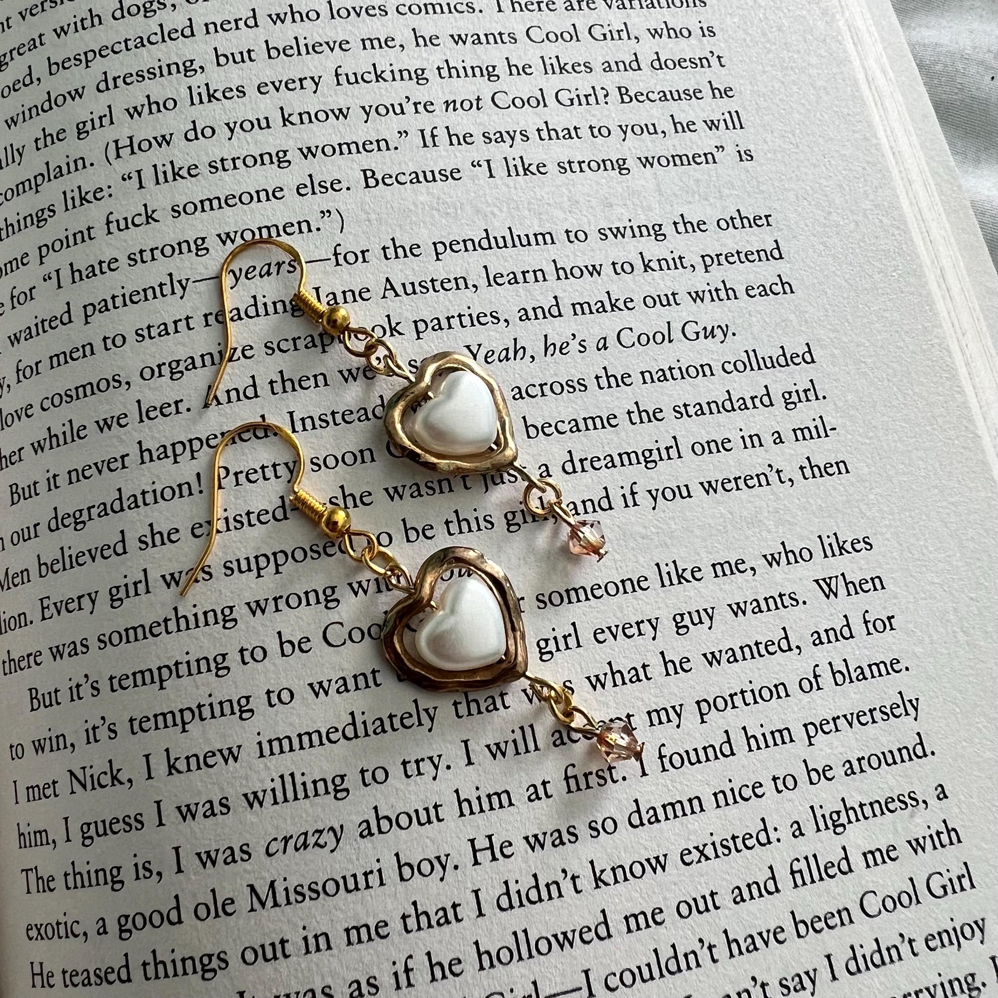 Silver or Gold Heart Earrings with Customizable Gem Color