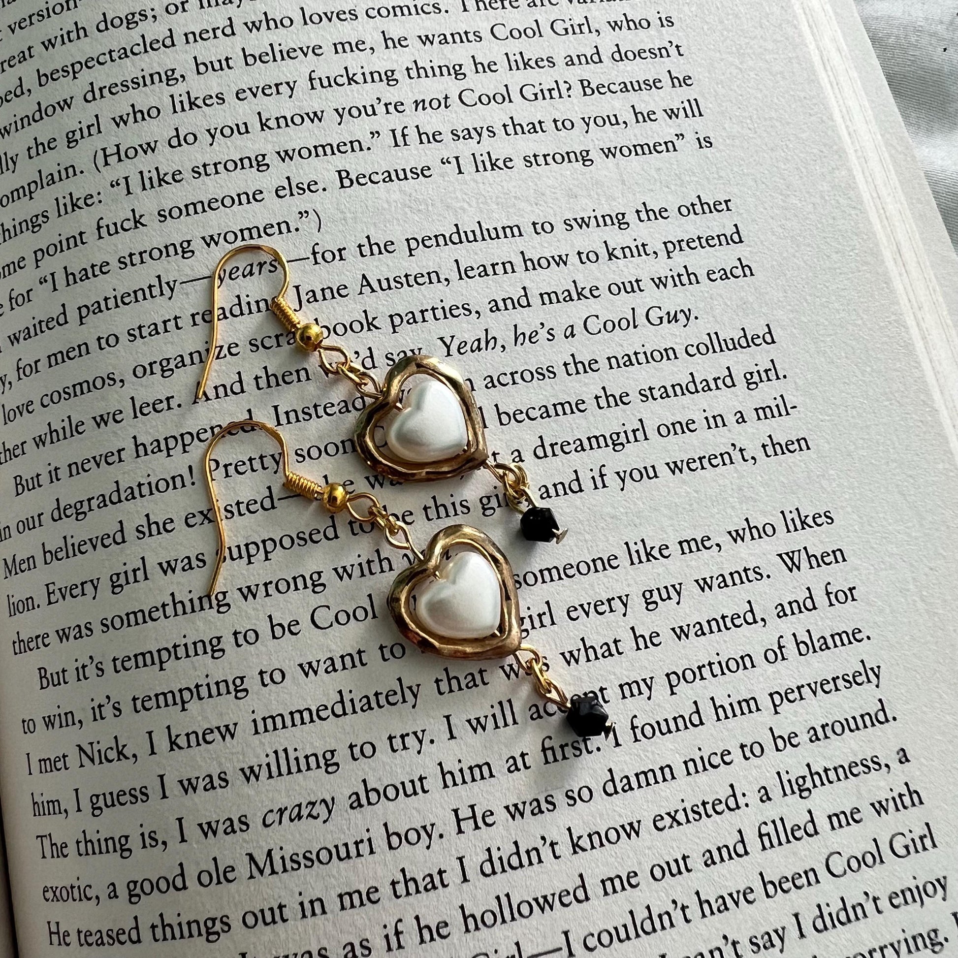 Silver or Gold Heart Earrings with Customizable Gem Color