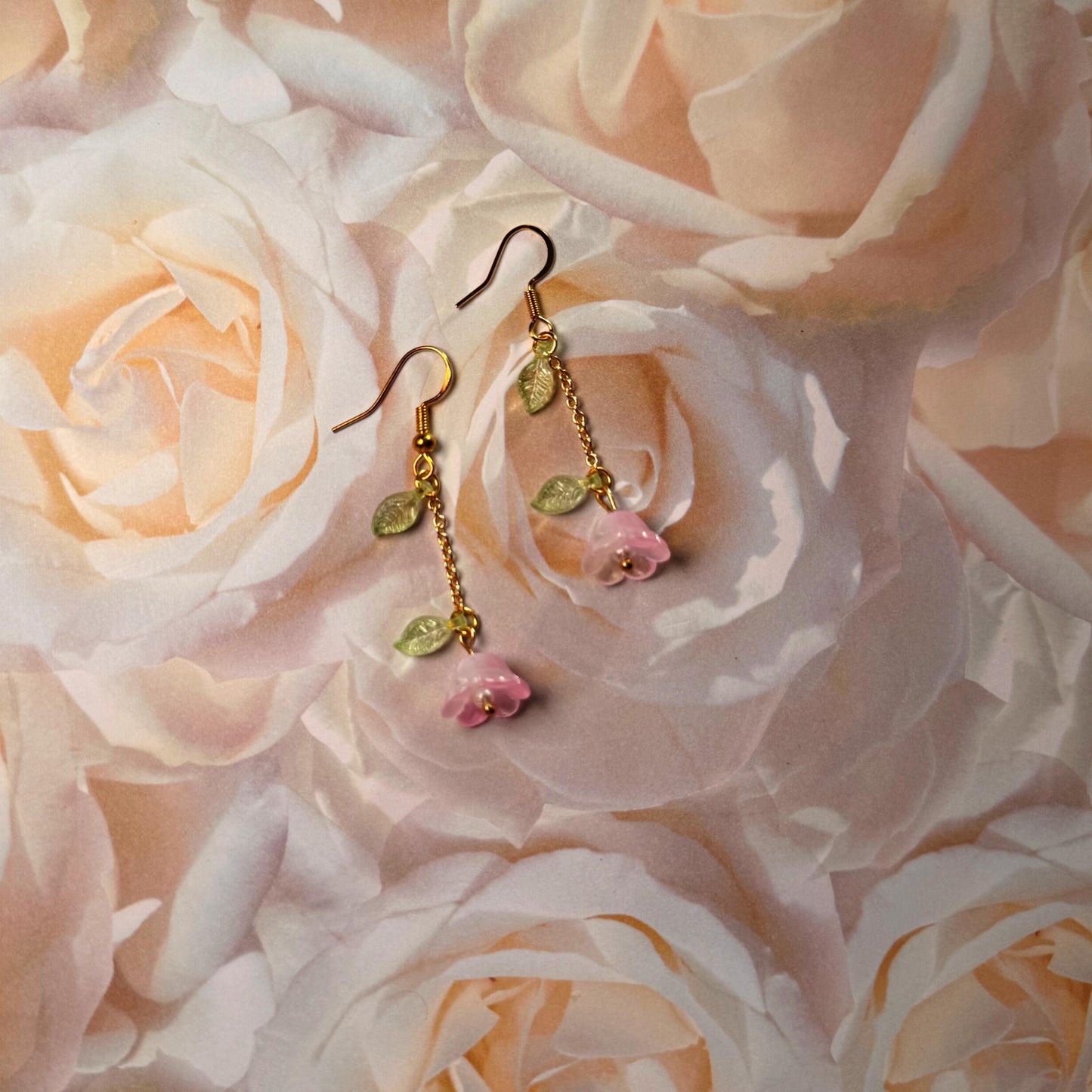 Floral Earrings– Gold-Plated Jewelry with Delicate Purple or Pink Flowers