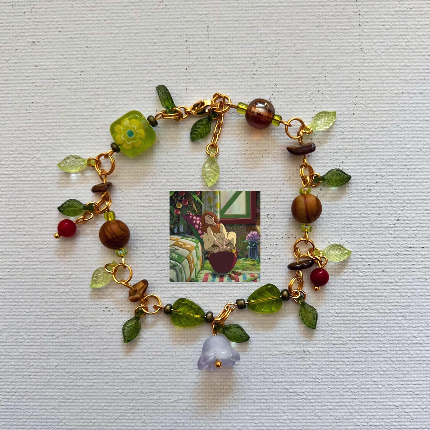 Gold-Plated Arrietty-Inspired Spring Bracelet – Studio Ghibli Fairycore Jewelry