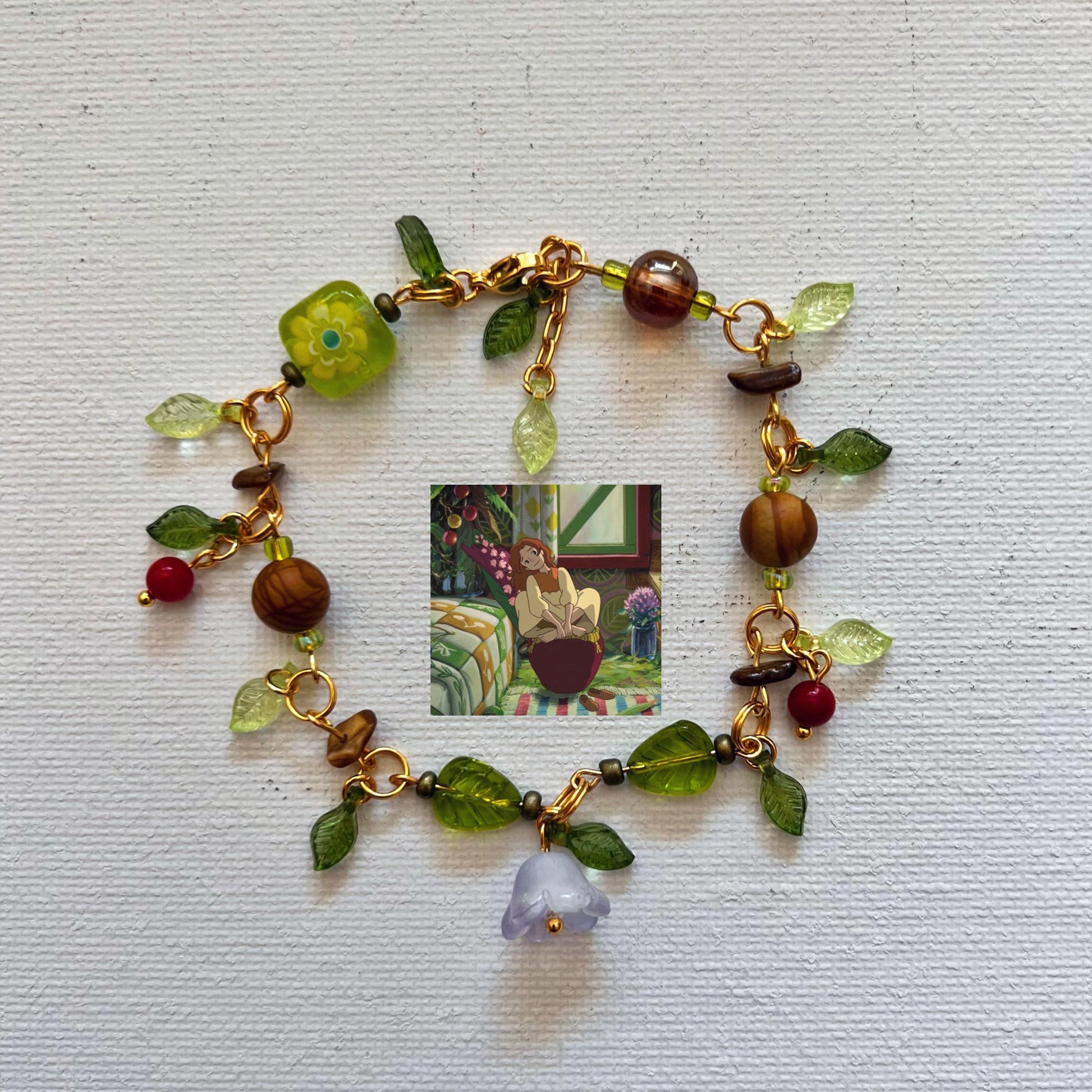 Gold-Plated Arrietty-Inspired Spring Bracelet – Studio Ghibli Fairycore Jewelry