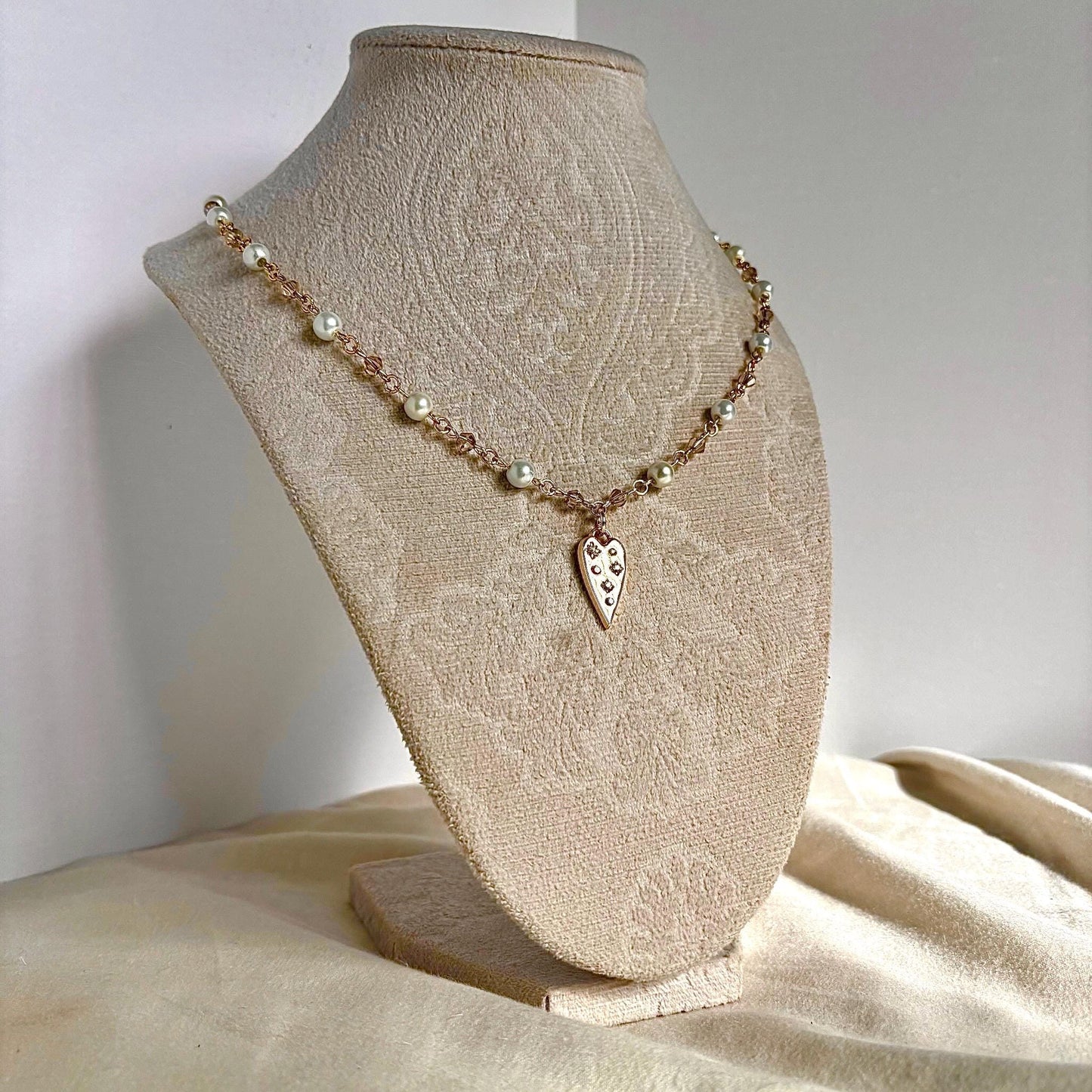Pearl Gold Plated Charm Necklace with Multiple Charm Choices, Moon, Star, Horseshoe, Heart