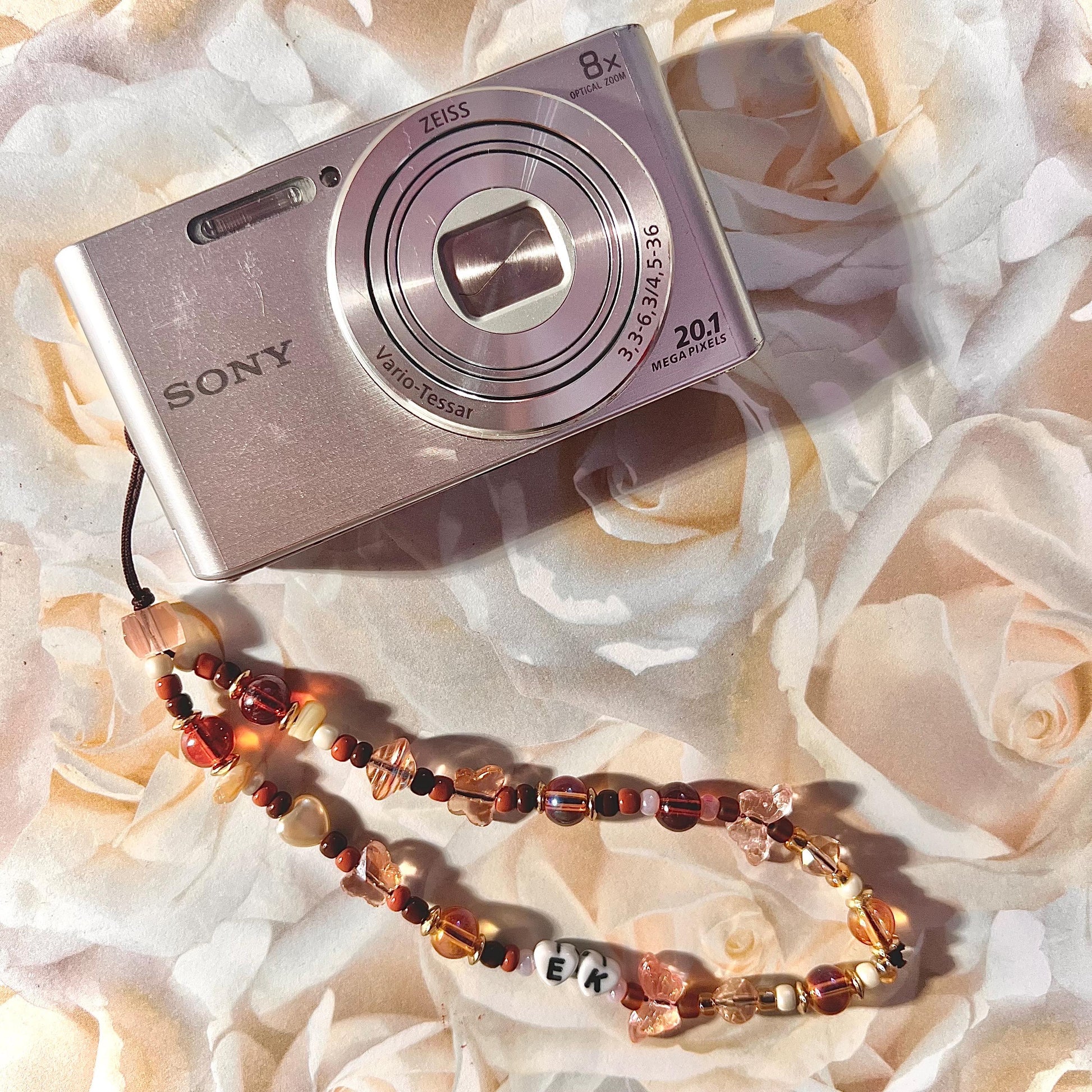 Personalized Camera Wristlet Strap with Custom Name, Photographers Gift, Beaded Phone Charm, Graduation Gift