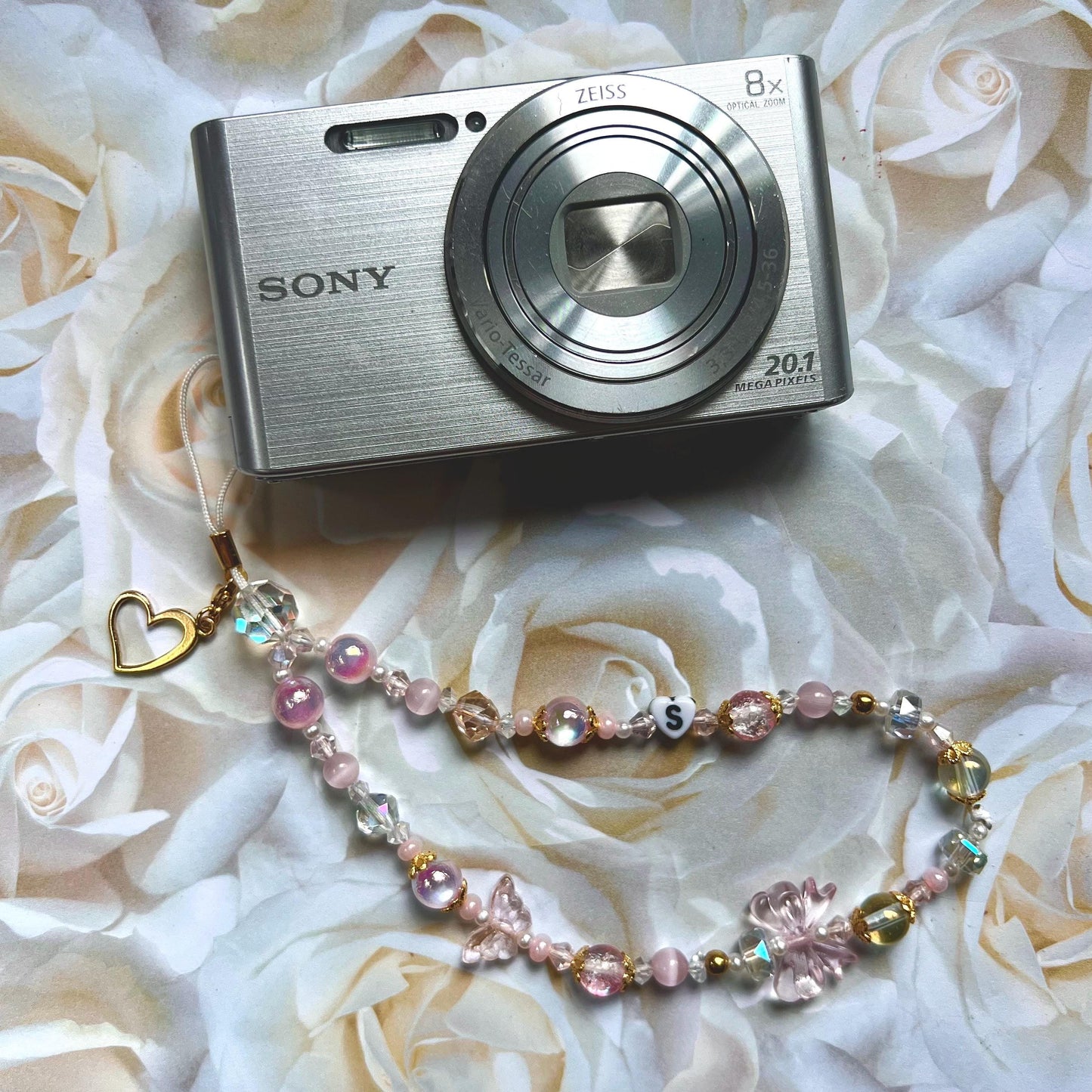 Personalized Camera Wristlet Strap with Custom Name, Photographers Gift, Beaded Phone Charm, Graduation Gift