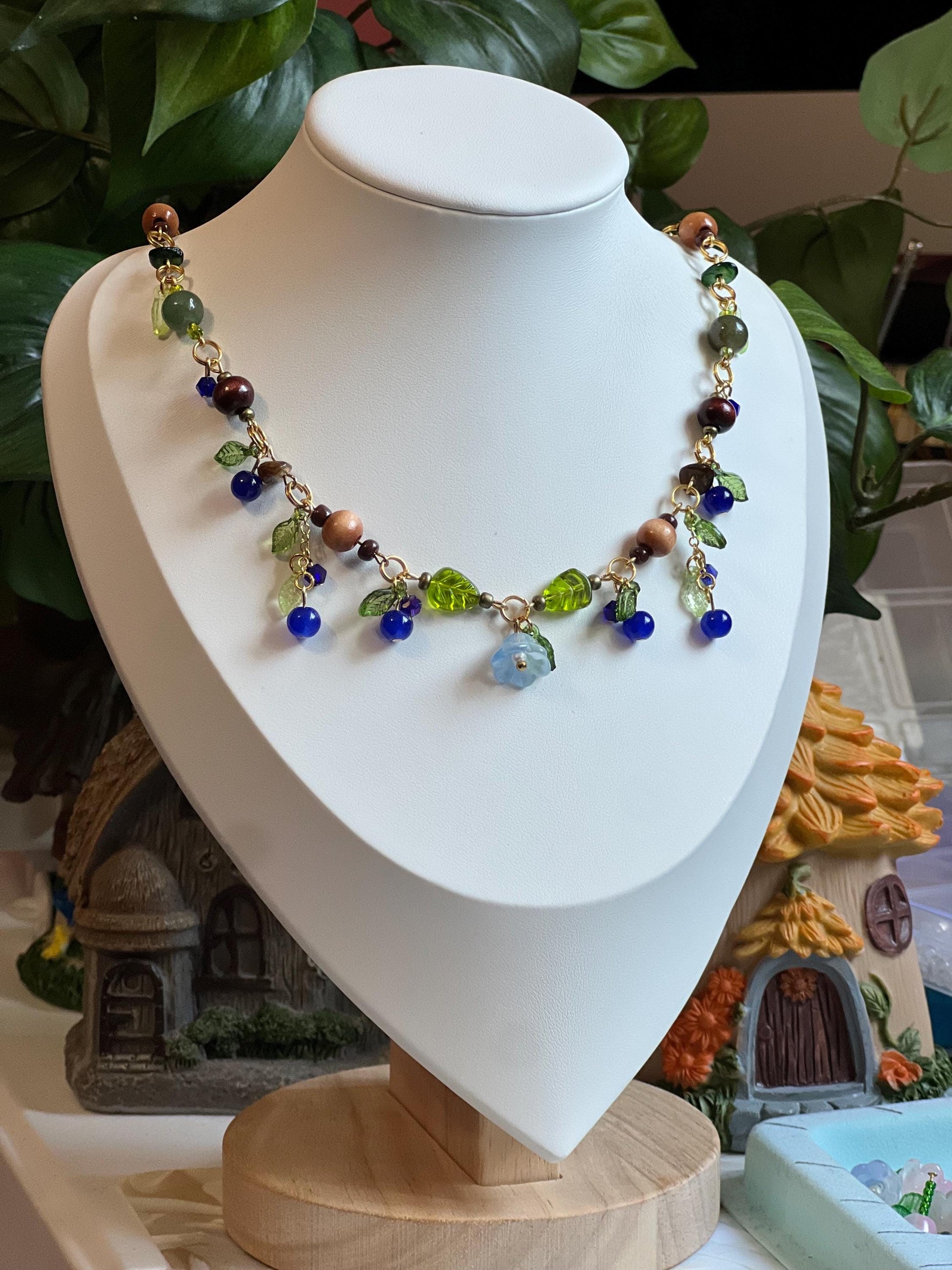 Gold-Plated Blueberry Spring Necklace – Fairycore Fruit Jewelry